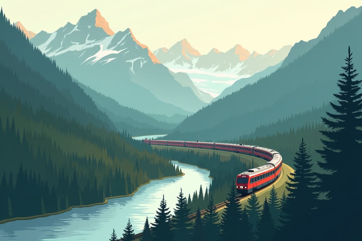 Illustration of 2 Day Rail, Lake Louise - Jasper
