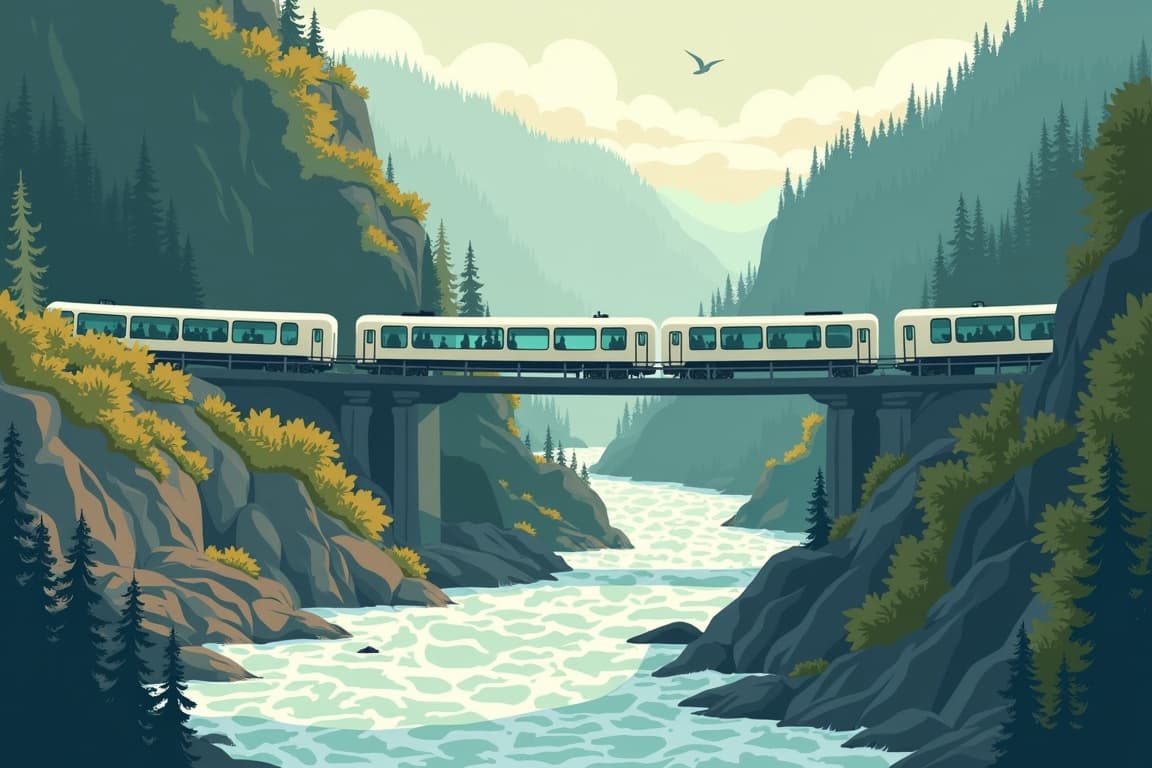 Illustration of 2 Day Rail, Vancouver - Banff
