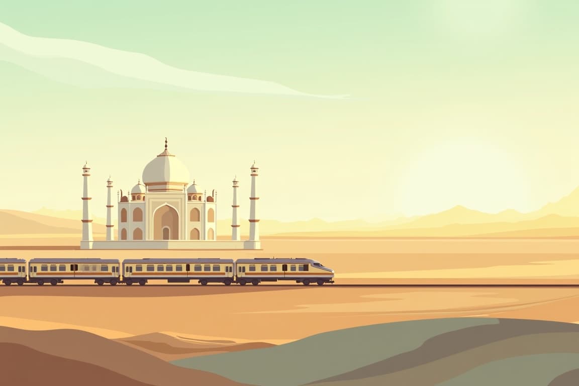 Illustration of A Glimpse of India by Train