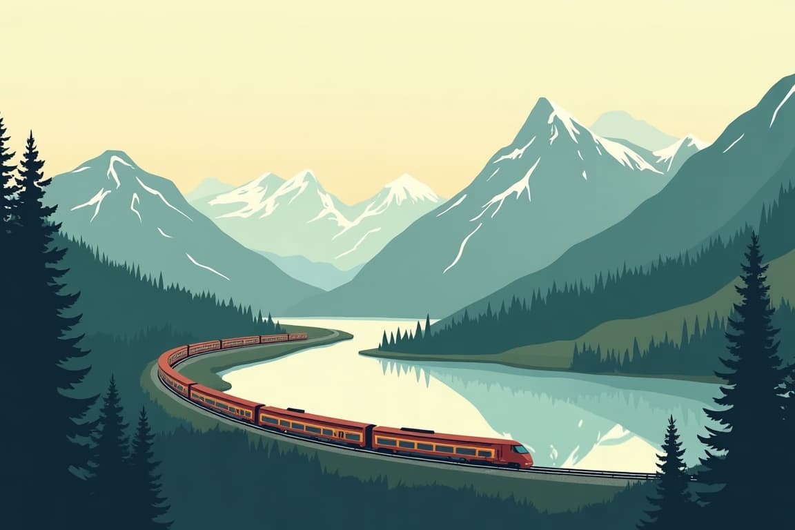 Illustration of Across Canada by Train