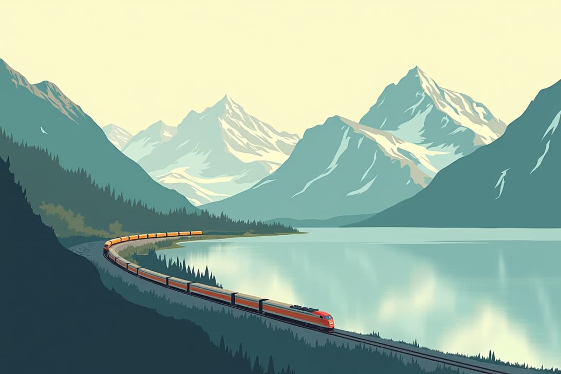 Illustration of Alaska by Rail Tour