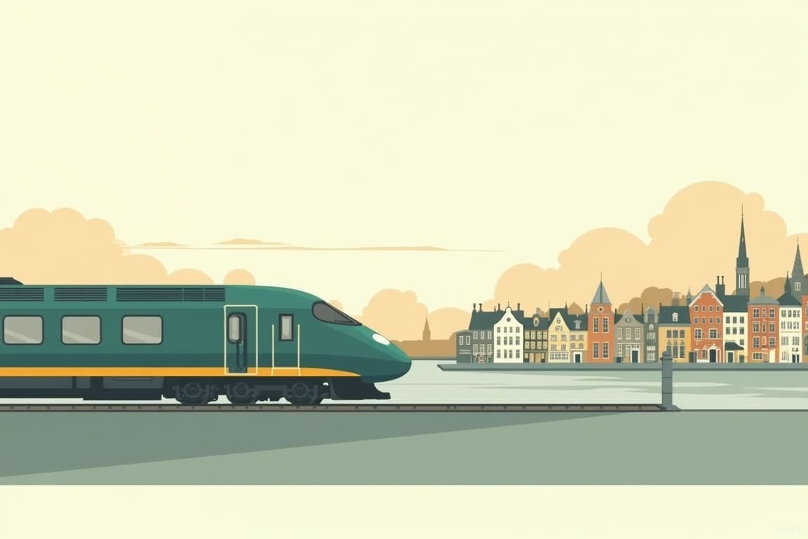Illustration of Amsterdam and Delft