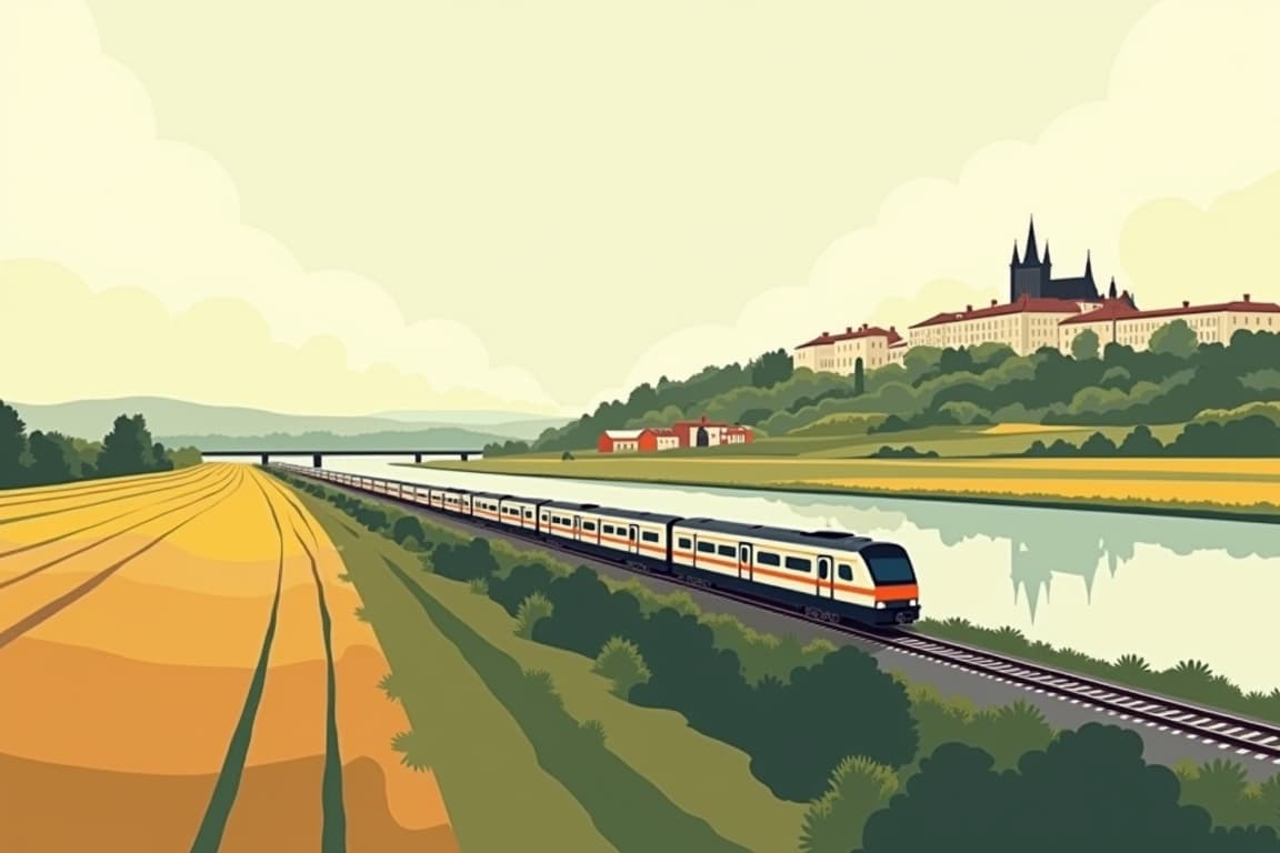Illustration of Amsterdam, Berlin, and Prague