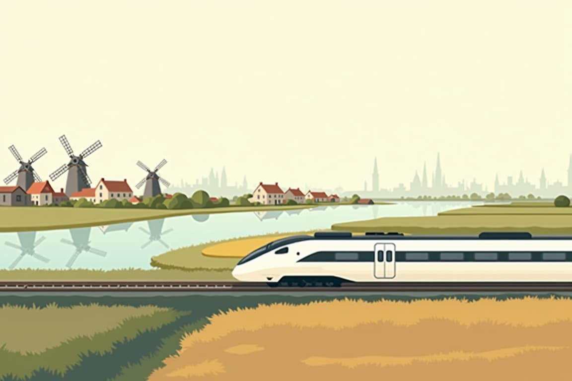 Illustration of Amsterdam by First Class Rail