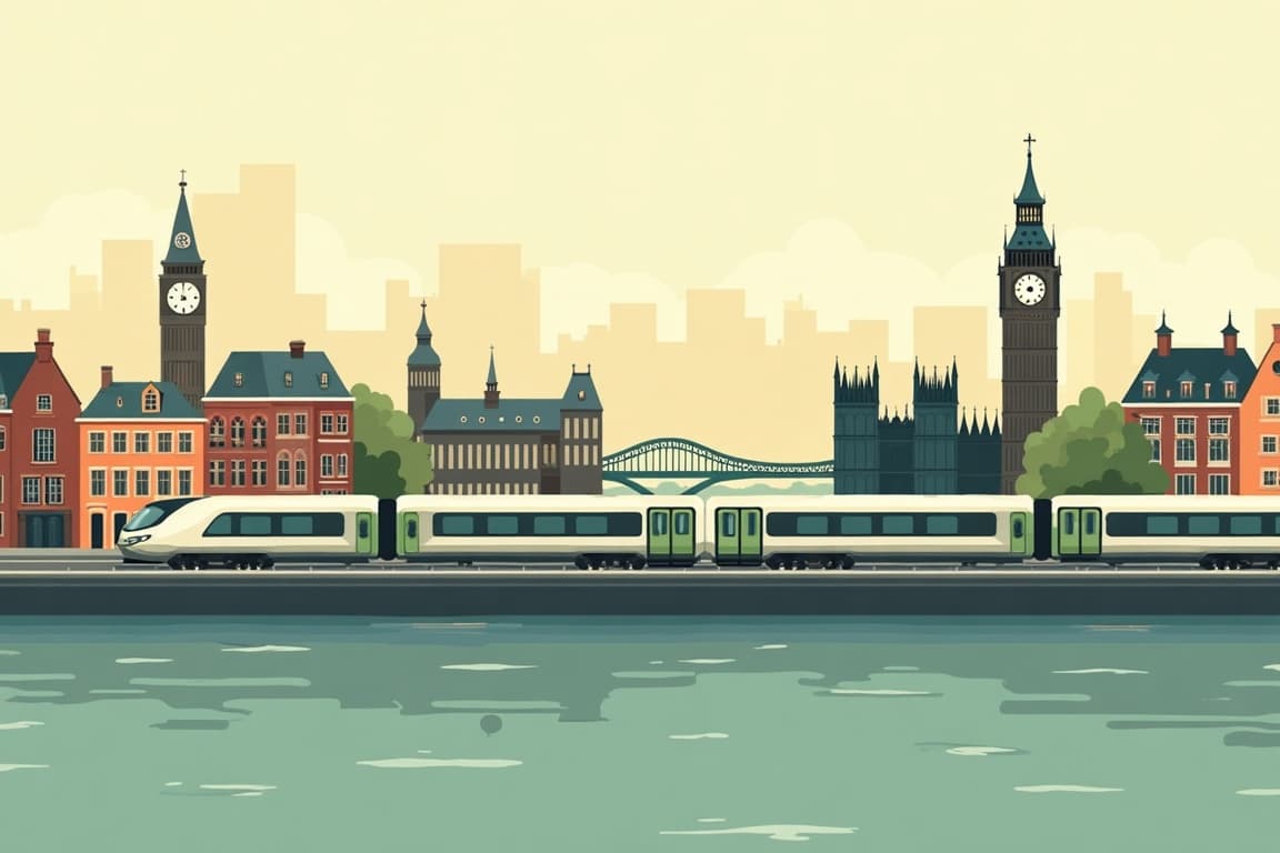 Illustration of Amsterdam, London, and Dublin