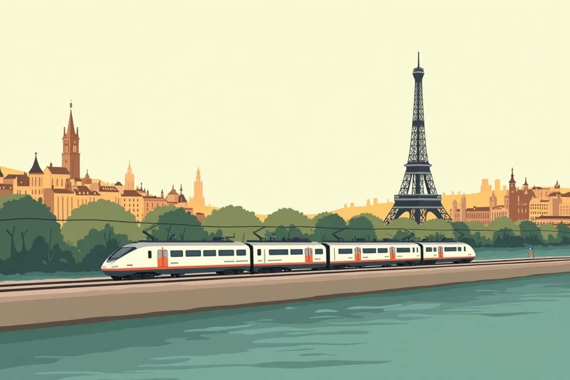 Illustration of Amsterdam, Paris, and Barcelona