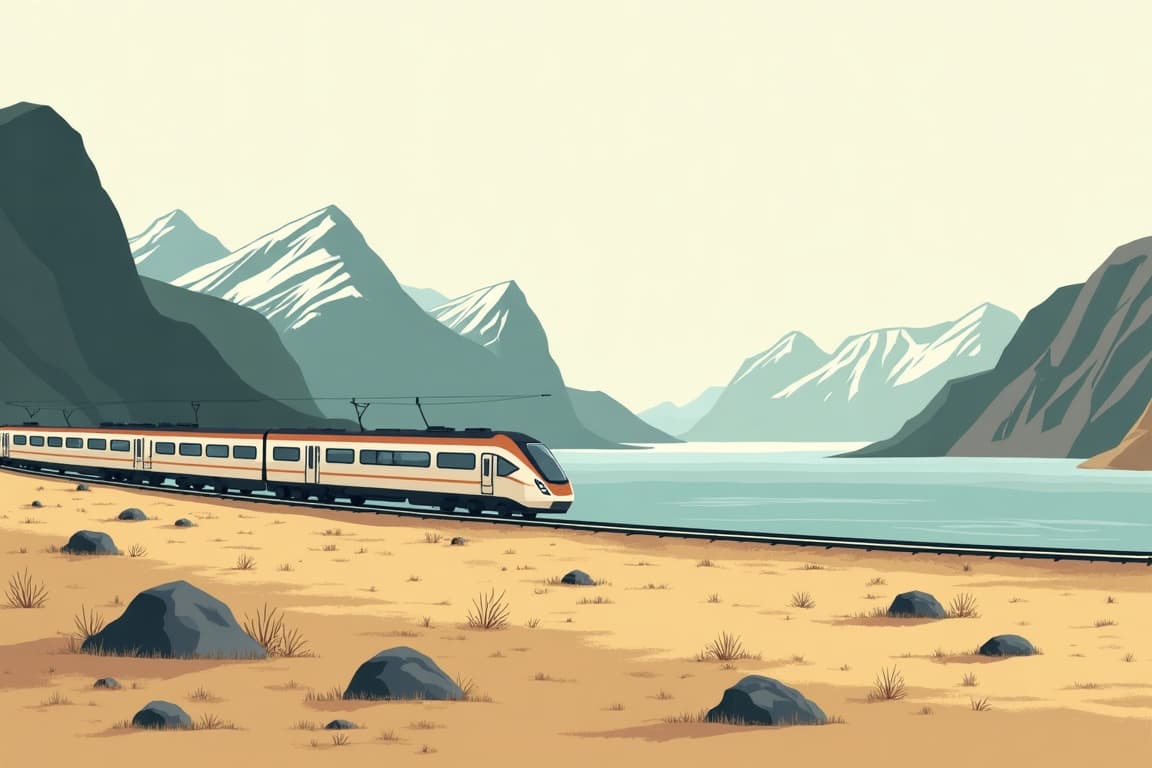 Illustration of Arctic Circle by Rail