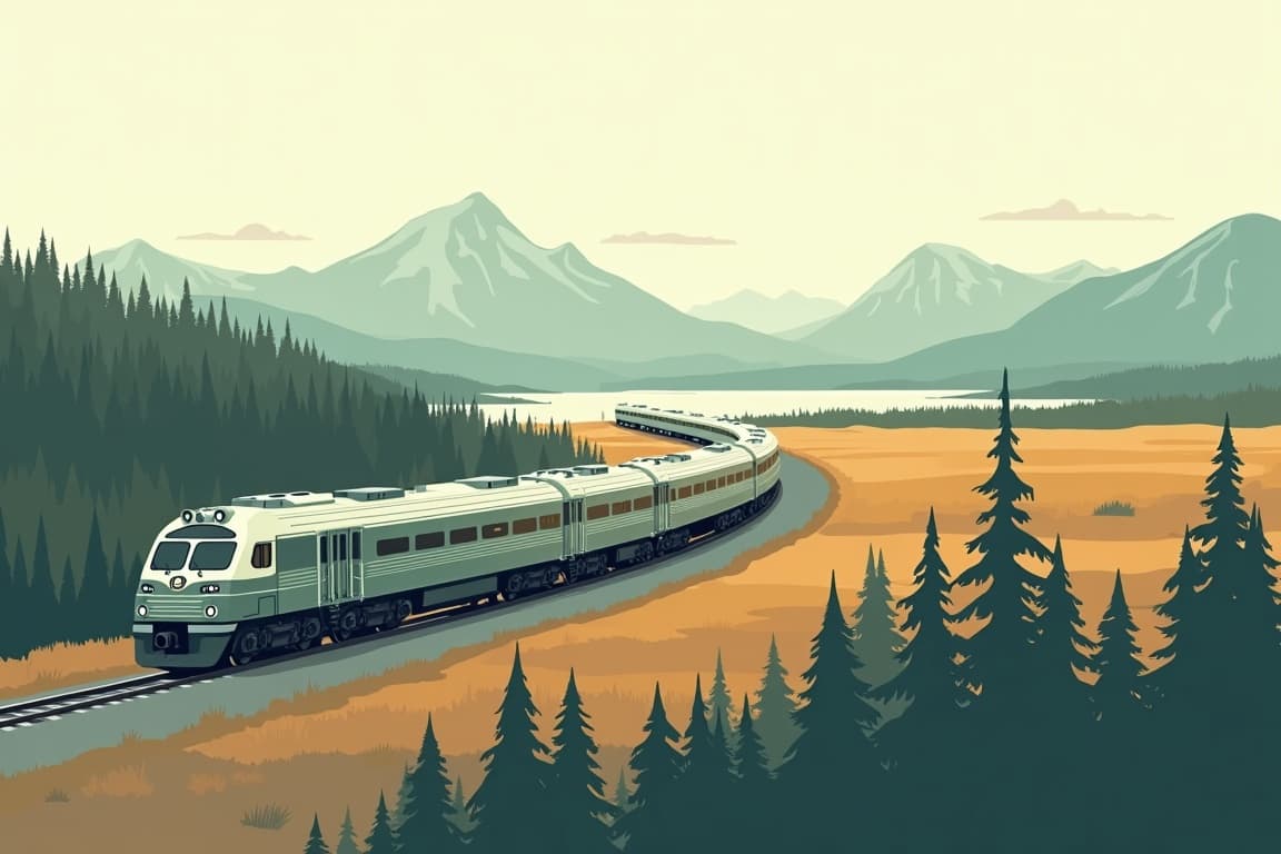 Illustration of Aurora Viewing at Chena Hot Springs