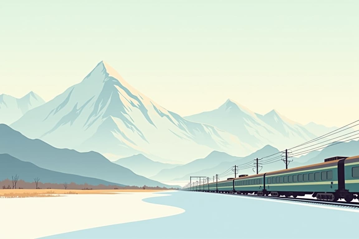 Illustration of Aurora Winter Train