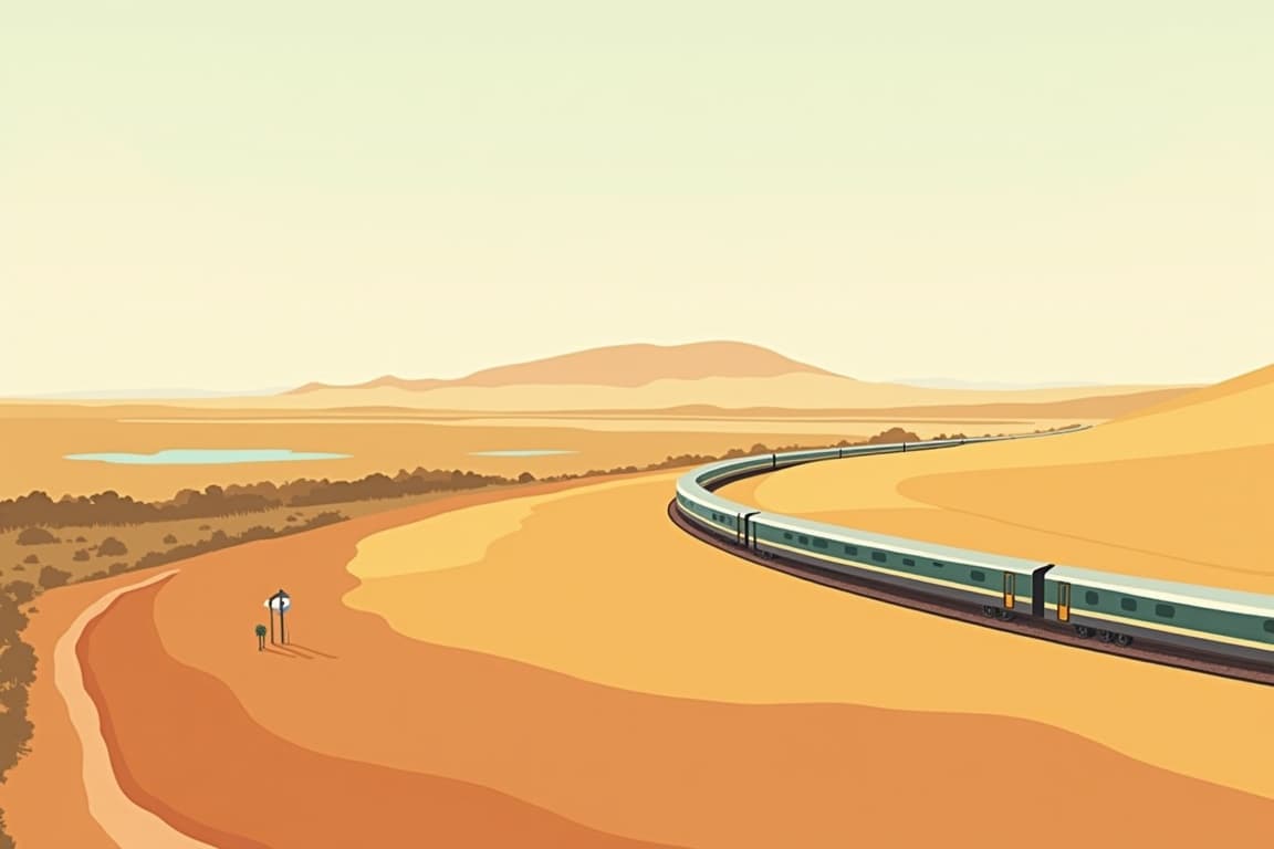 Illustration of Australia by Rail: Indian Pacific