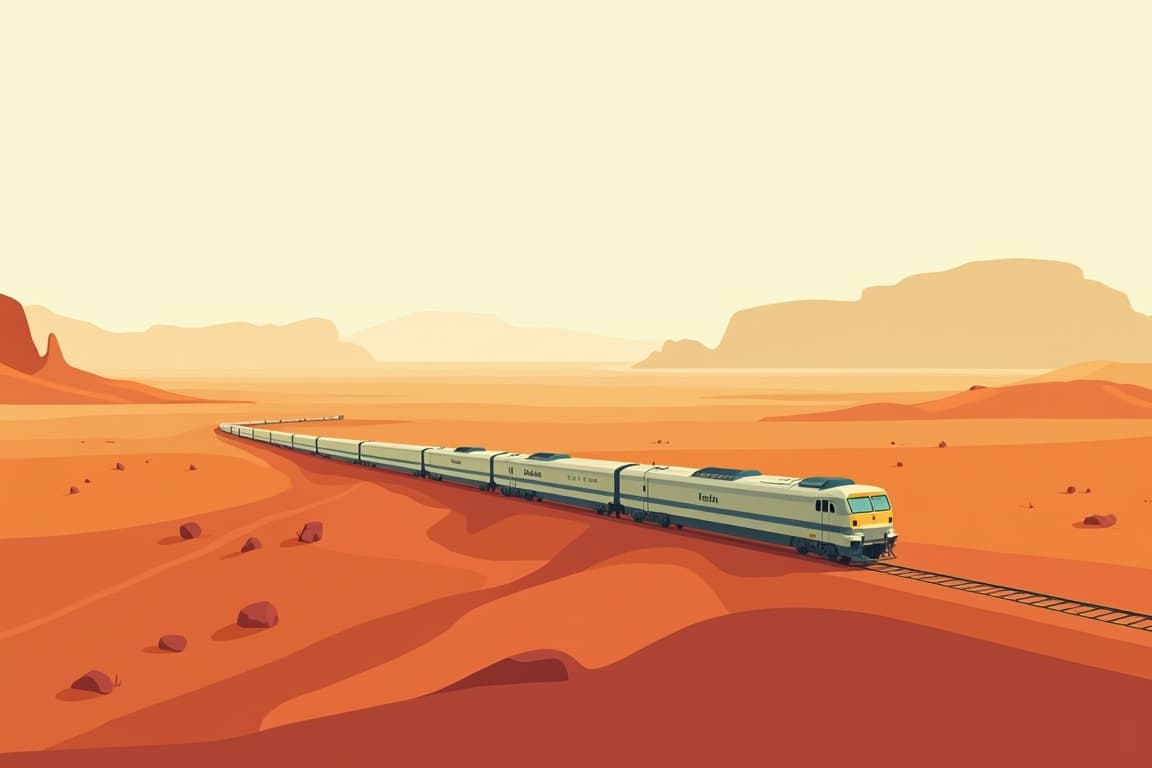 Illustration of Australia's The Ghan