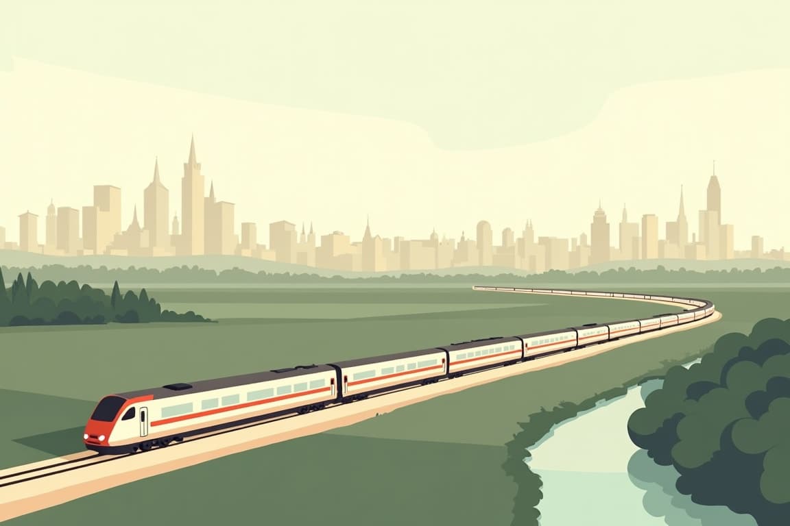 Illustration of Baltic Capitals by Rail