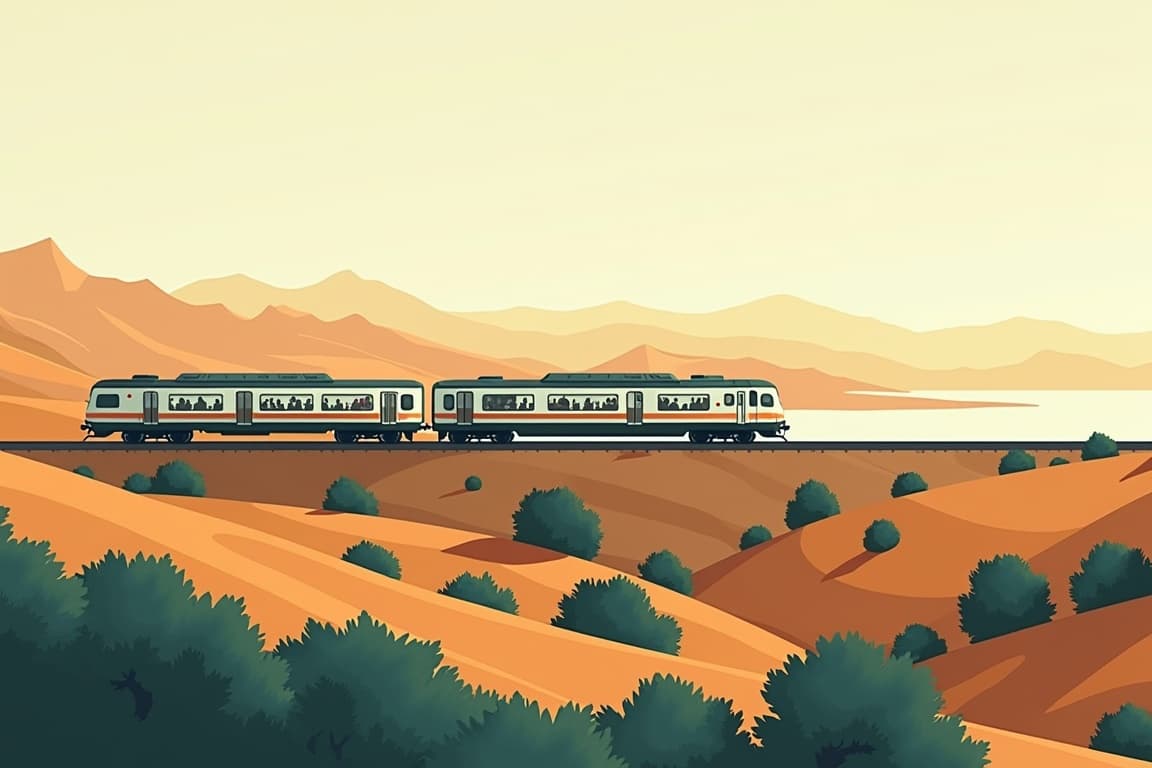 Illustration of Barcelona and Madrid