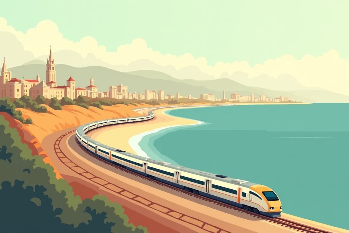 Illustration of Barcelona, Malaga, and Madrid