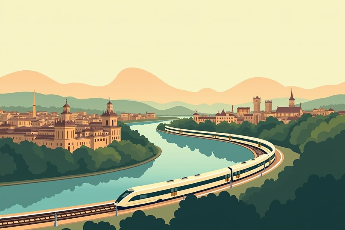 Illustration of Barcelona, Paris, London, and Dublin