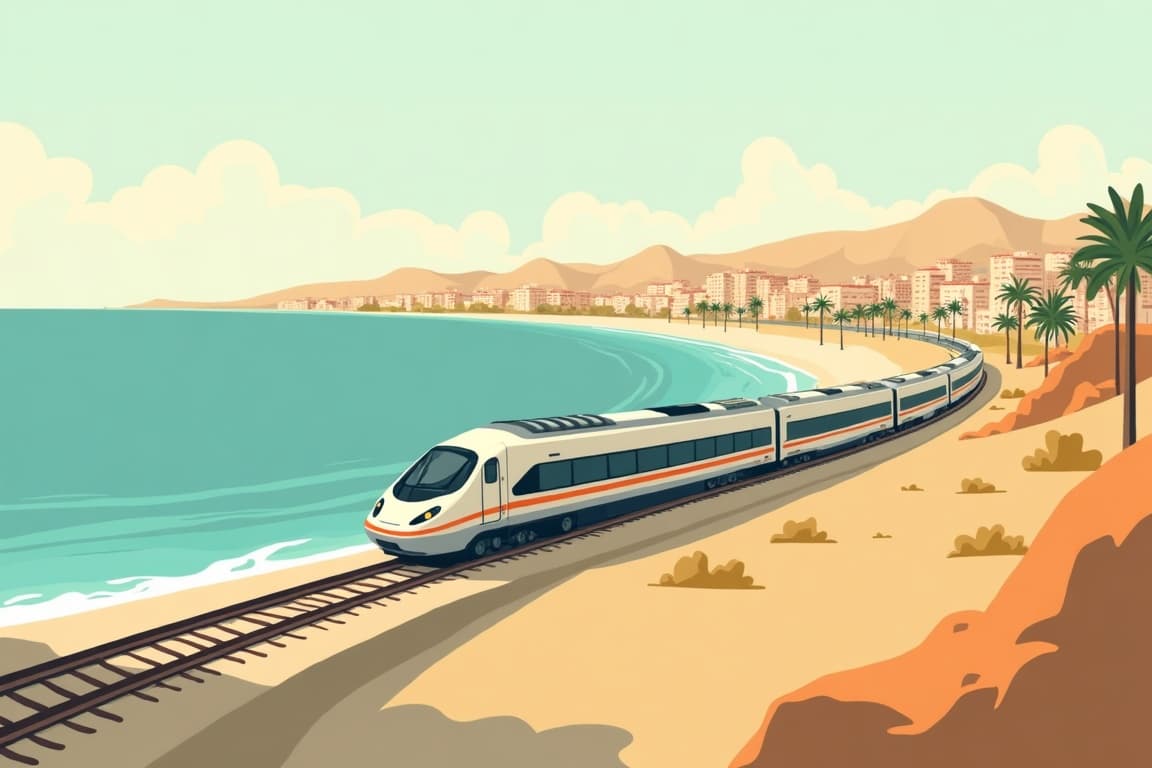 Illustration of Barcelona, Valencia, and Madrid