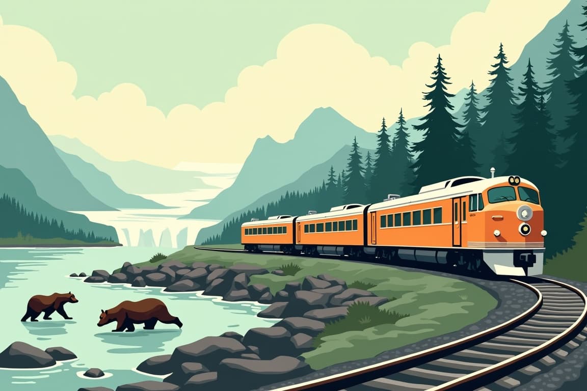 Illustration of Bears, Trains & Icebergs