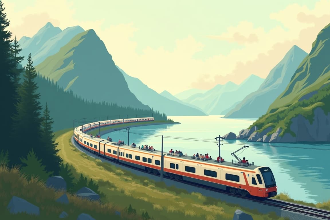 Illustration of Bergen and Oslo