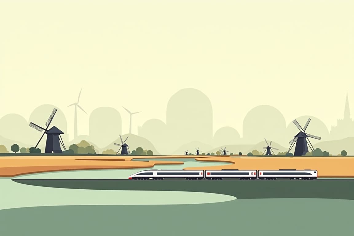 Illustration of Berlin and Amsterdam from Amsterdam
