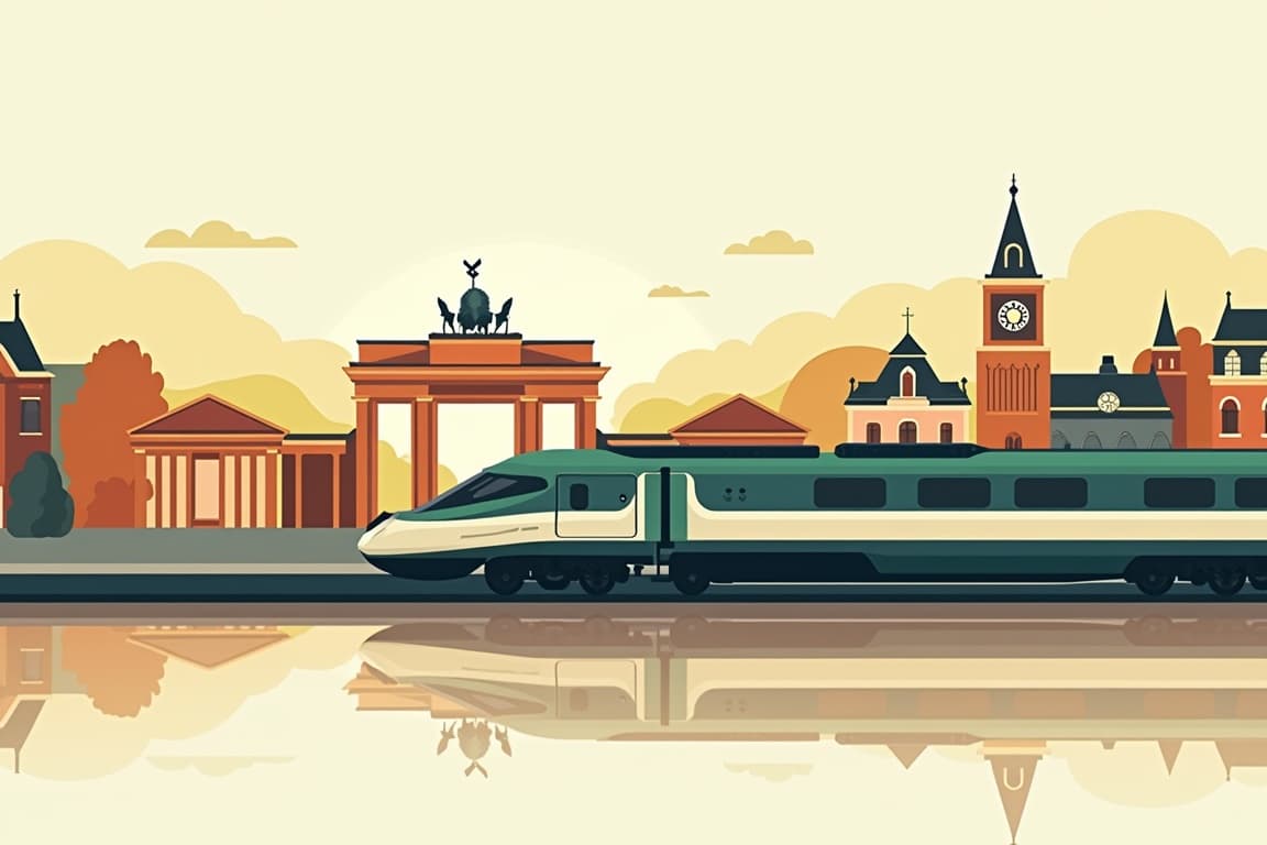 Illustration of Berlin and Amsterdam