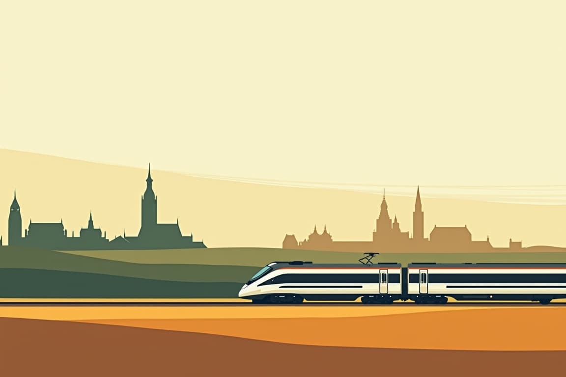 Illustration of Berlin and Warsaw