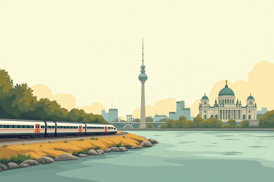 Illustration of Berlin City Break by Rail