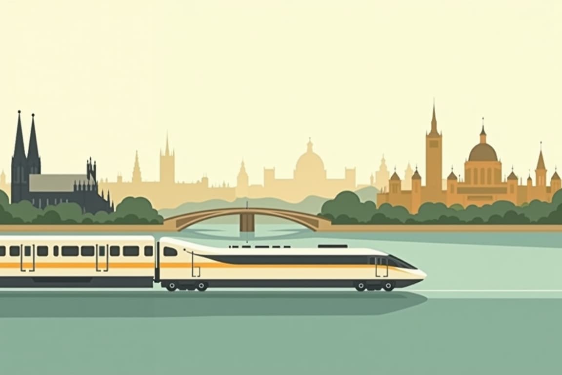 Illustration of Berlin, Cologne, and London