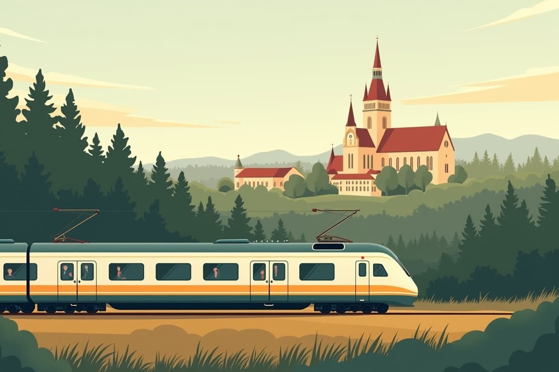 Illustration of Berlin, Dresden, and Prague