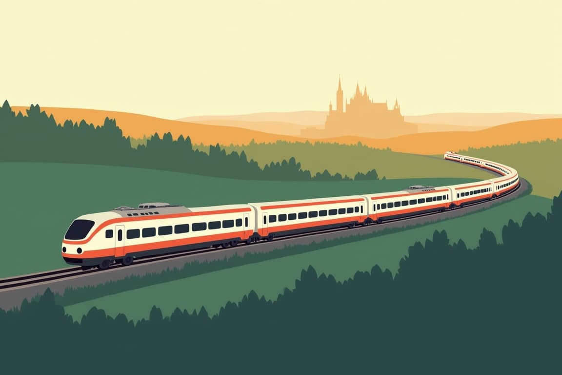 Illustration of Berlin, Prague, and Munich