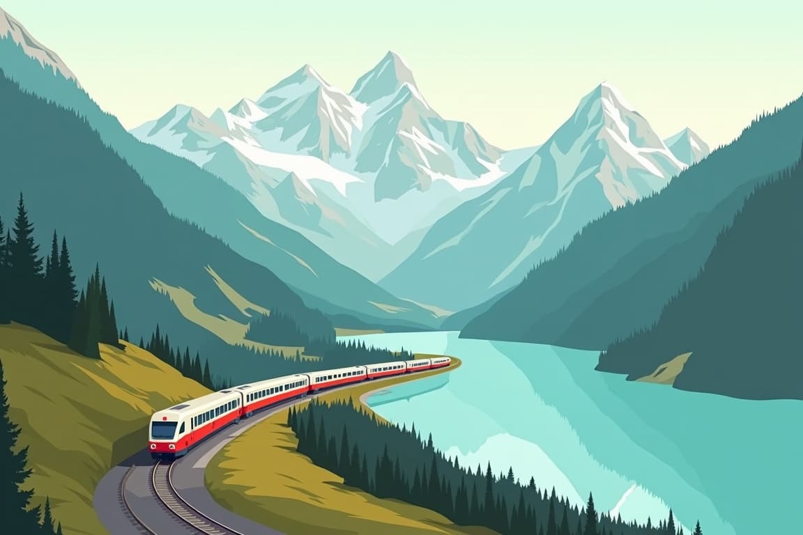 Illustration of Bernina Express & Beyond