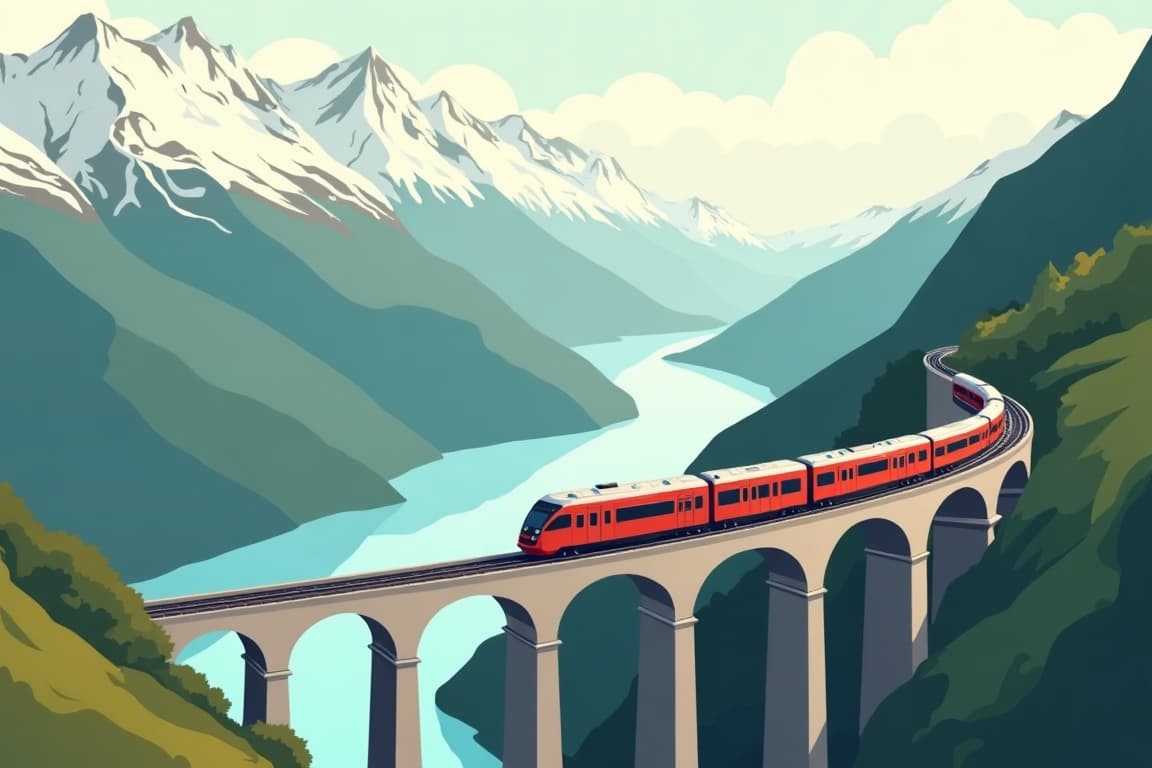 Illustration of Bernina Express Chur – Lugano