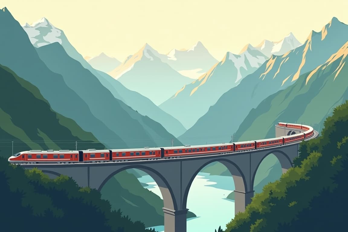 Illustration of Bernina Express Chur – Tirano