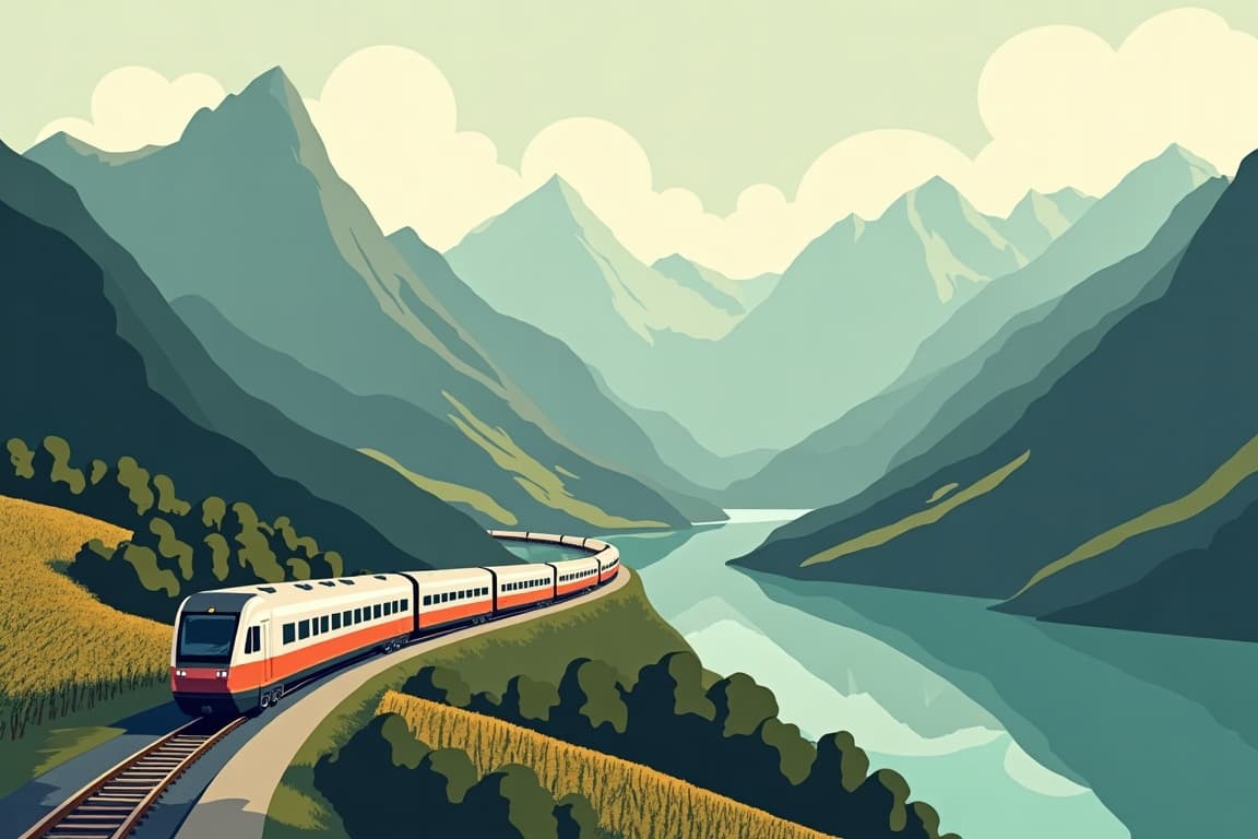 Illustration of Bernina Express Pullman Class