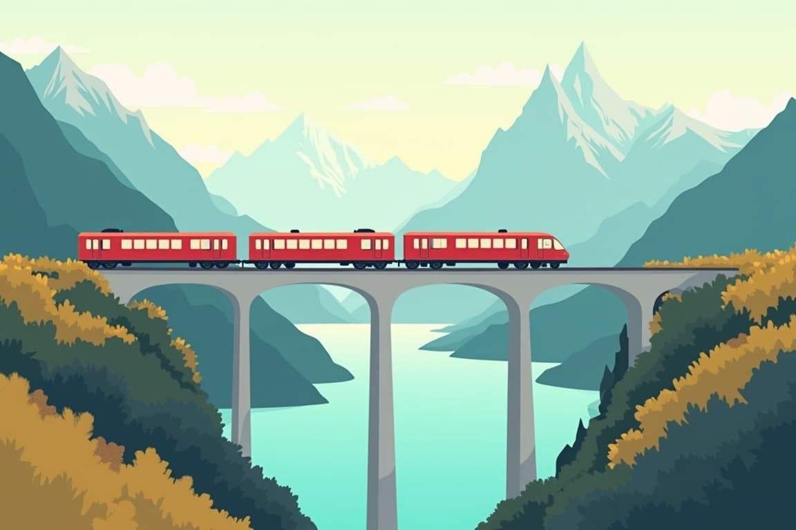 Illustration of Bernina Express Tirano – Lugano