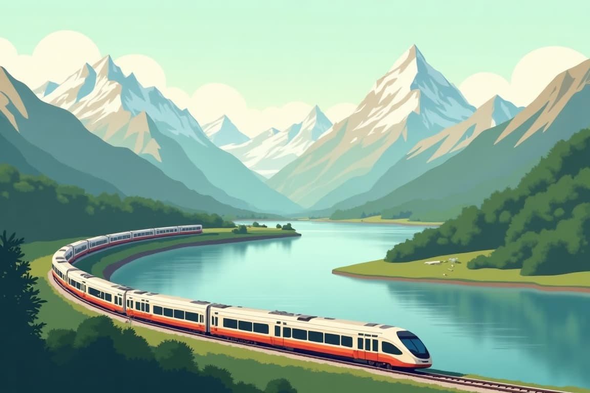 Illustration of Best of Switzerland by Rail