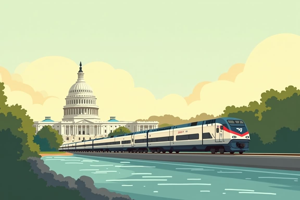Illustration of Boston, New York & Washington
