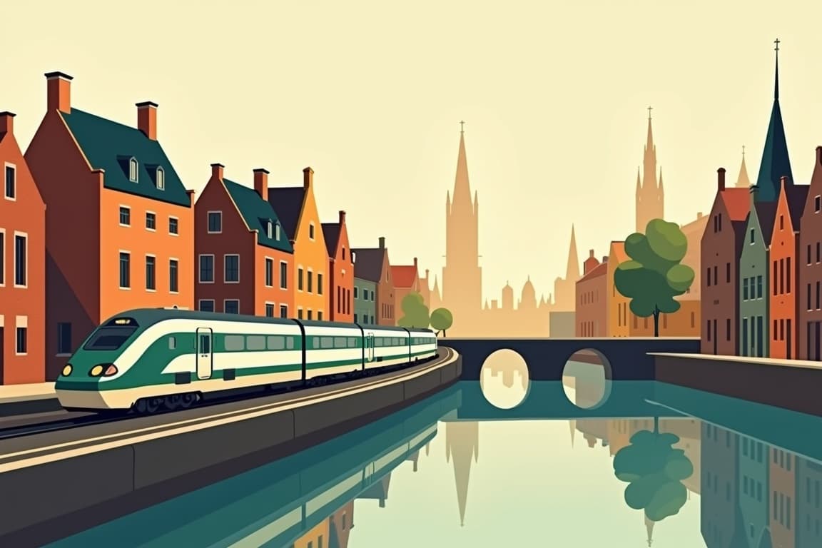 Illustration of Bruges and Amsterdam
