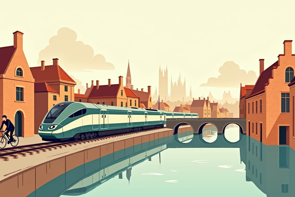 Illustration of Bruges and Ghent