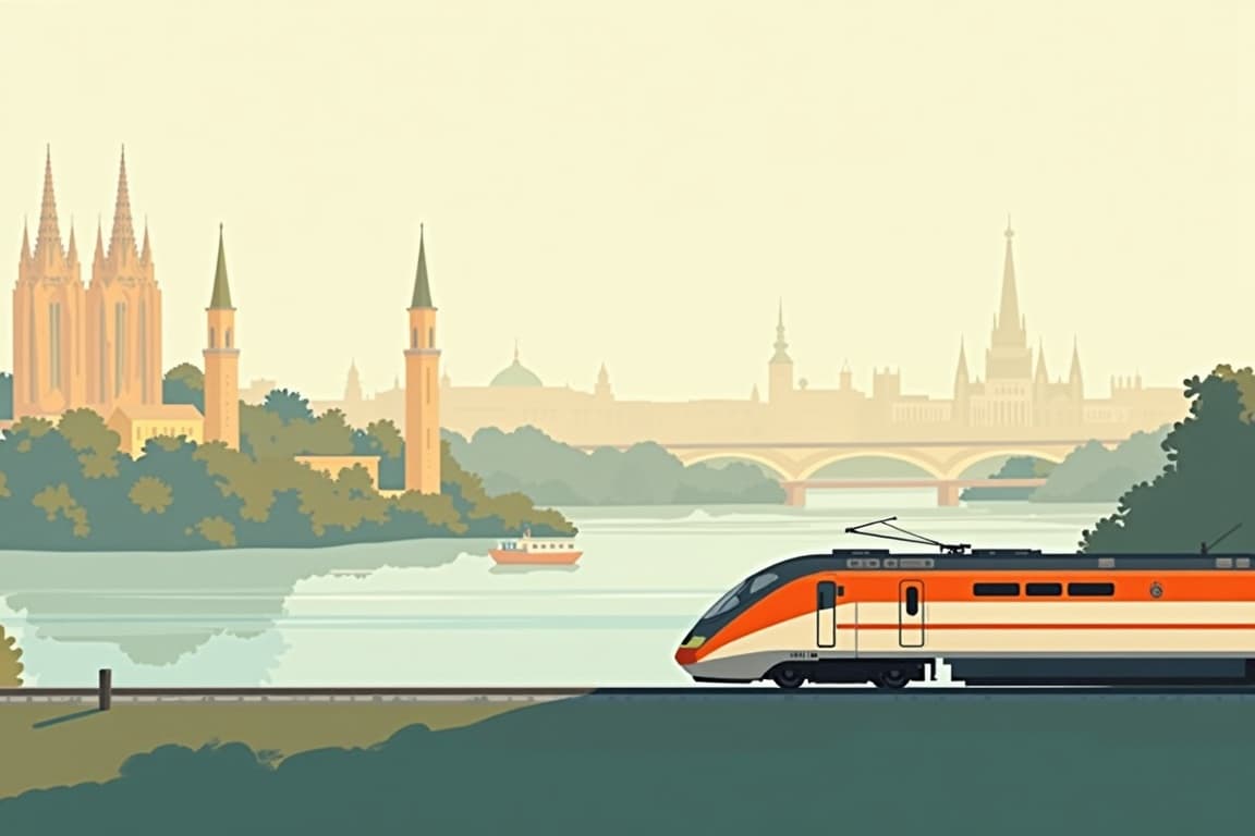 Illustration of Brussels and Cologne