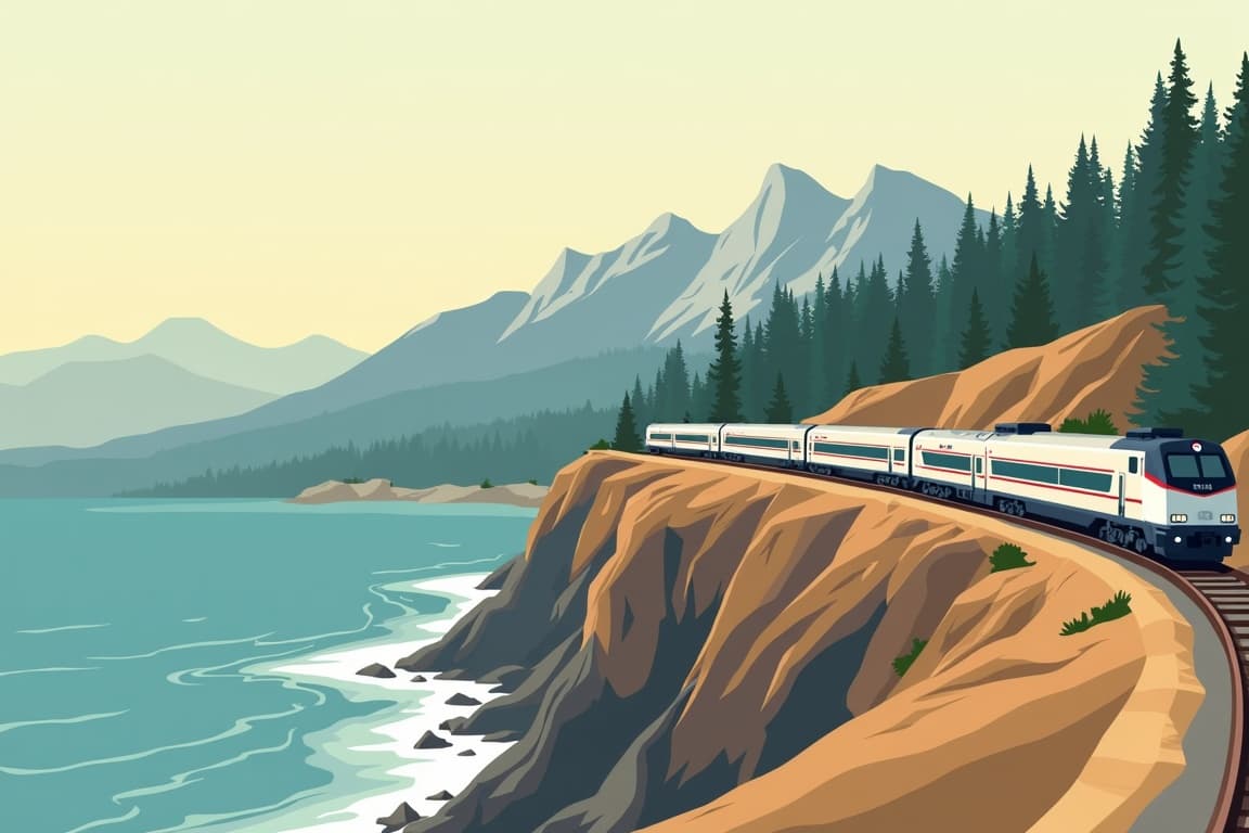 Illustration of California Icons and Yosemite