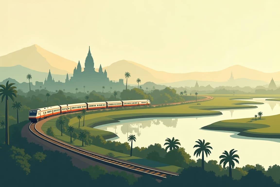 Illustration of Cambodia by Private Train