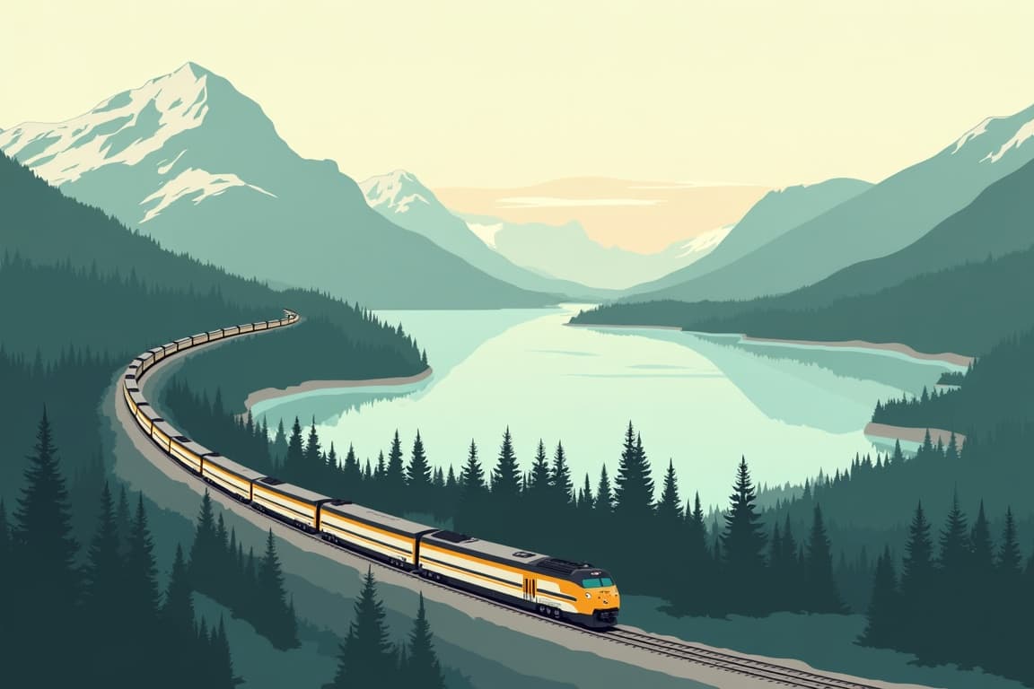 Illustration of Canada's Complete Rail Odyssey
