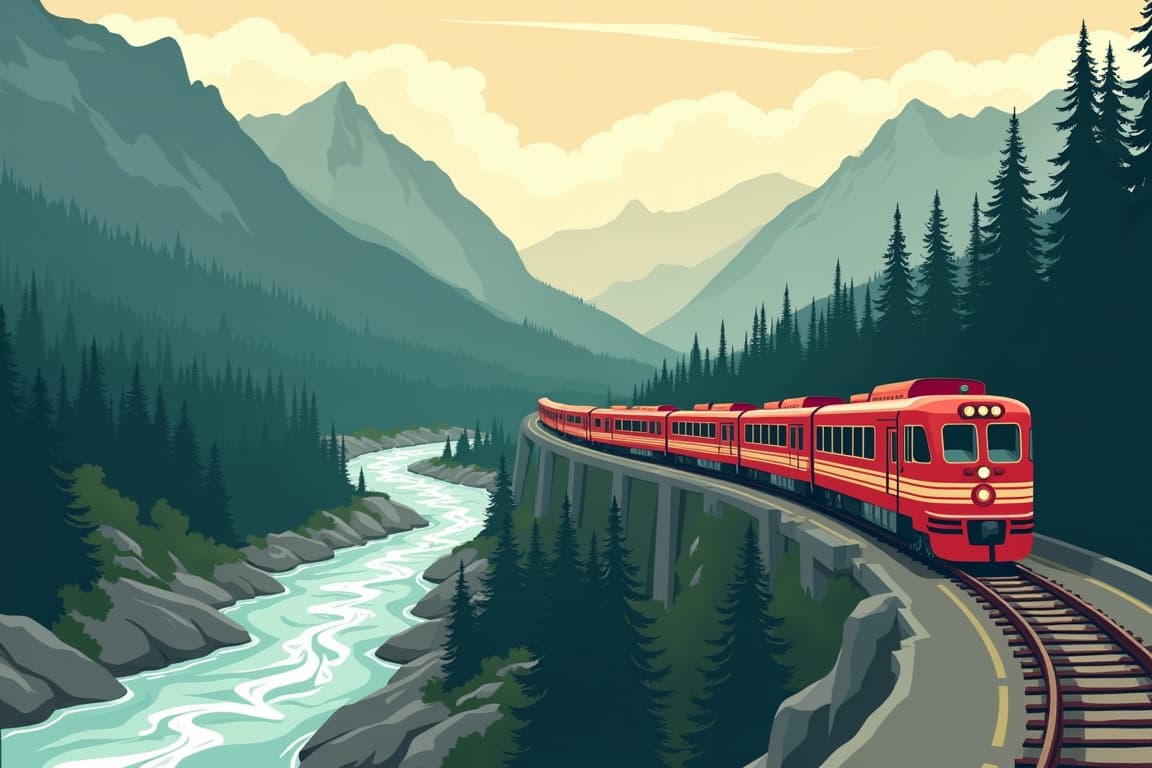 Illustration of Canada's Rocky Mountaineer