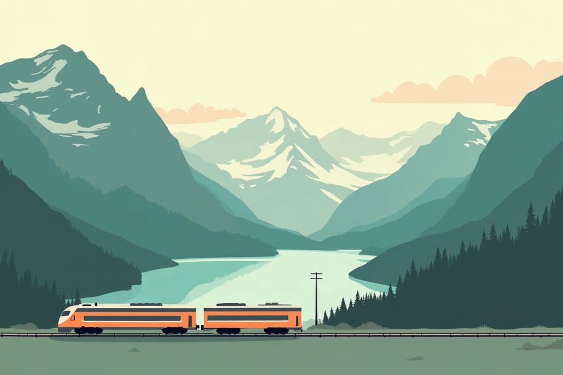 Illustration of Canadian and Rocky Mountaineer