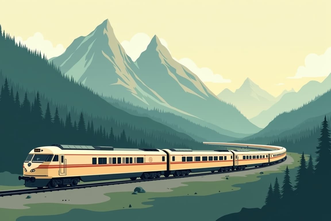Illustration of Canadian Rockies and Coast Journey