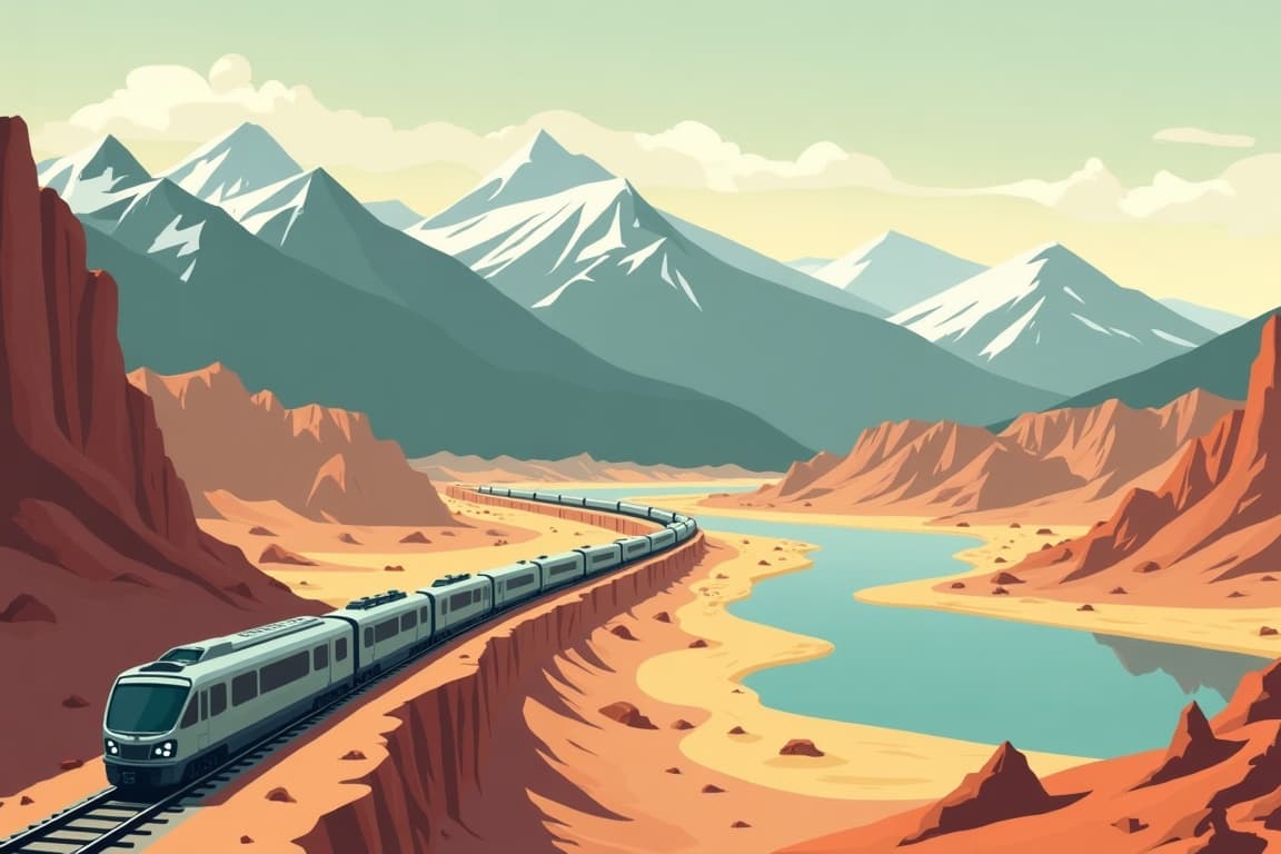 Illustration of Canyons to Canada by Rail