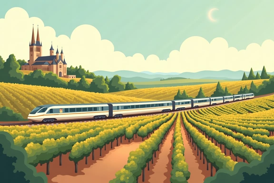 Illustration of Champagne, Alsace & Burgundy