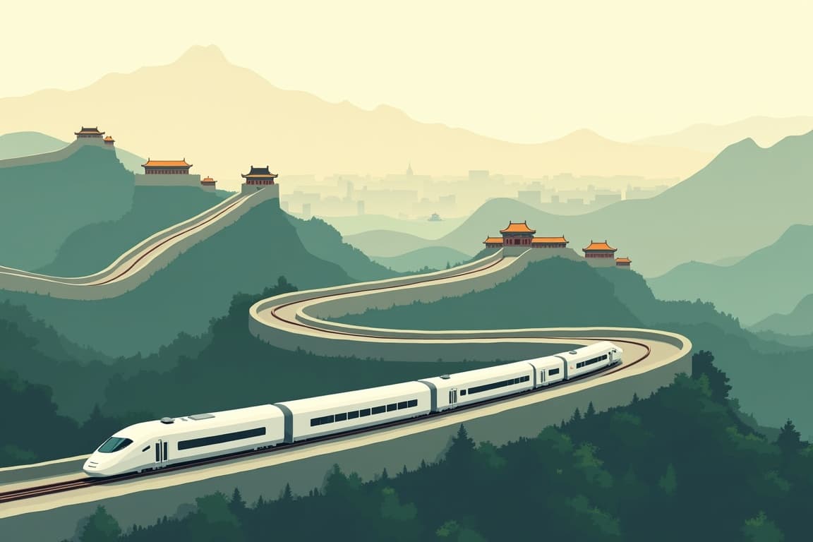 Illustration of China in Style by Rail