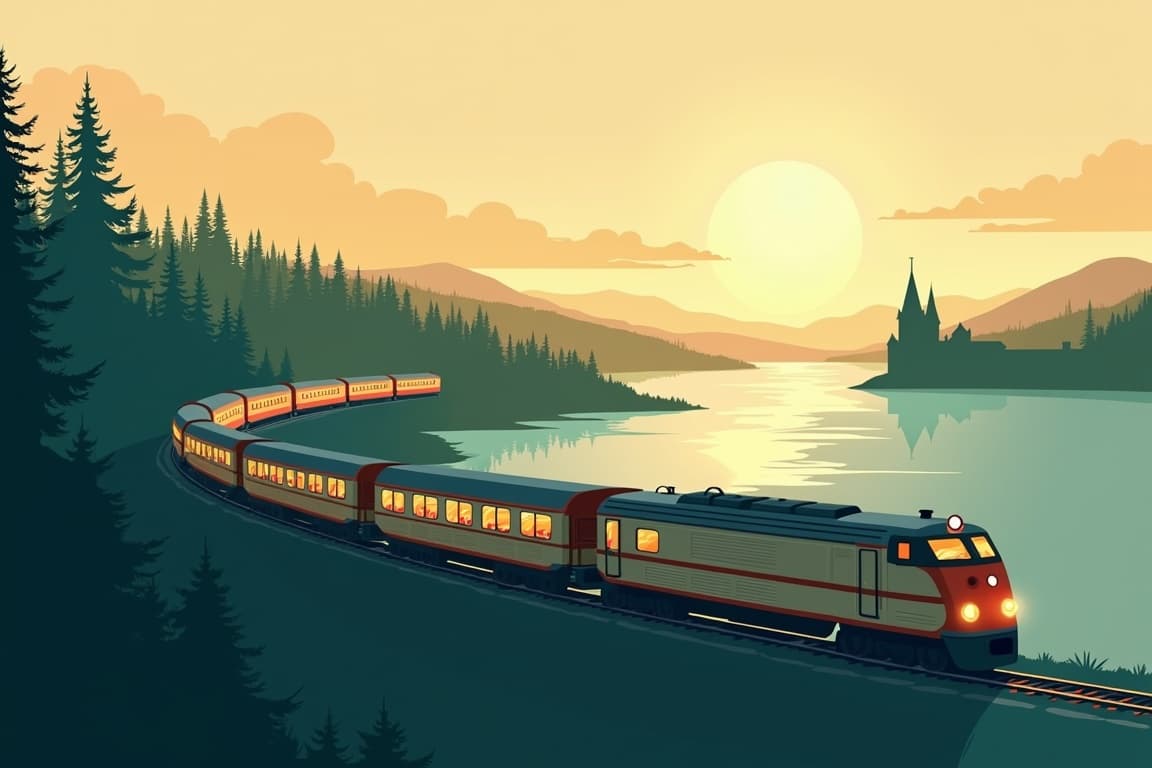 Illustration of Classic Eastern Canada by Train