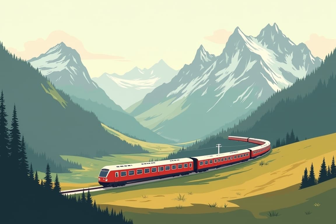 Illustration of Classic Glacier Express